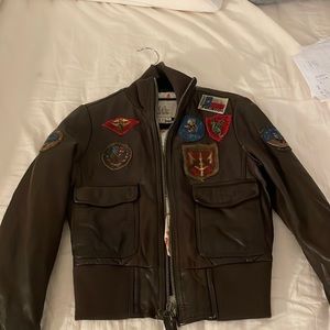 Leather Miss Top Gun Jacket in a S